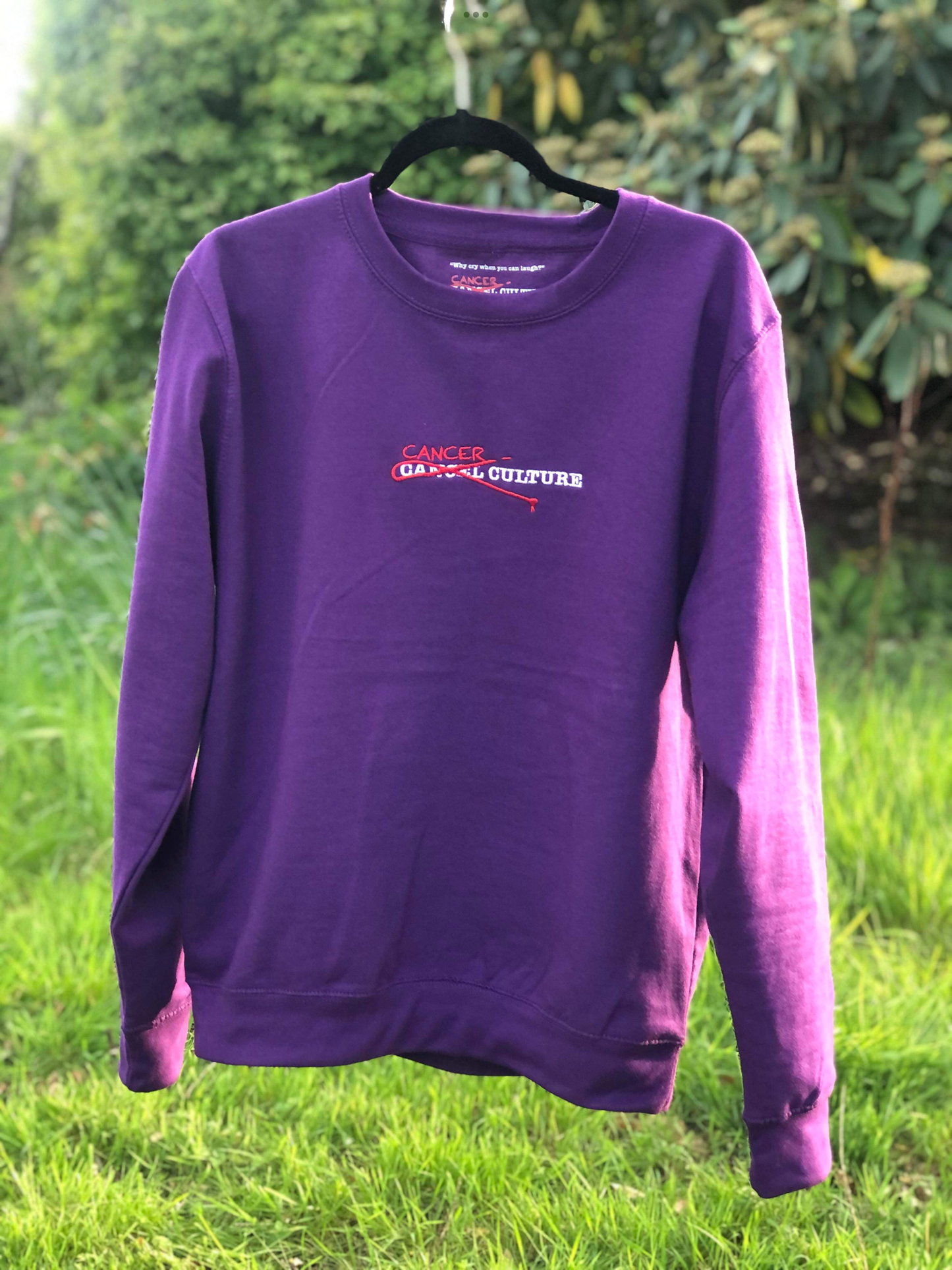 Long Sleeve Sweatshirt. Embroidered logo with inner message