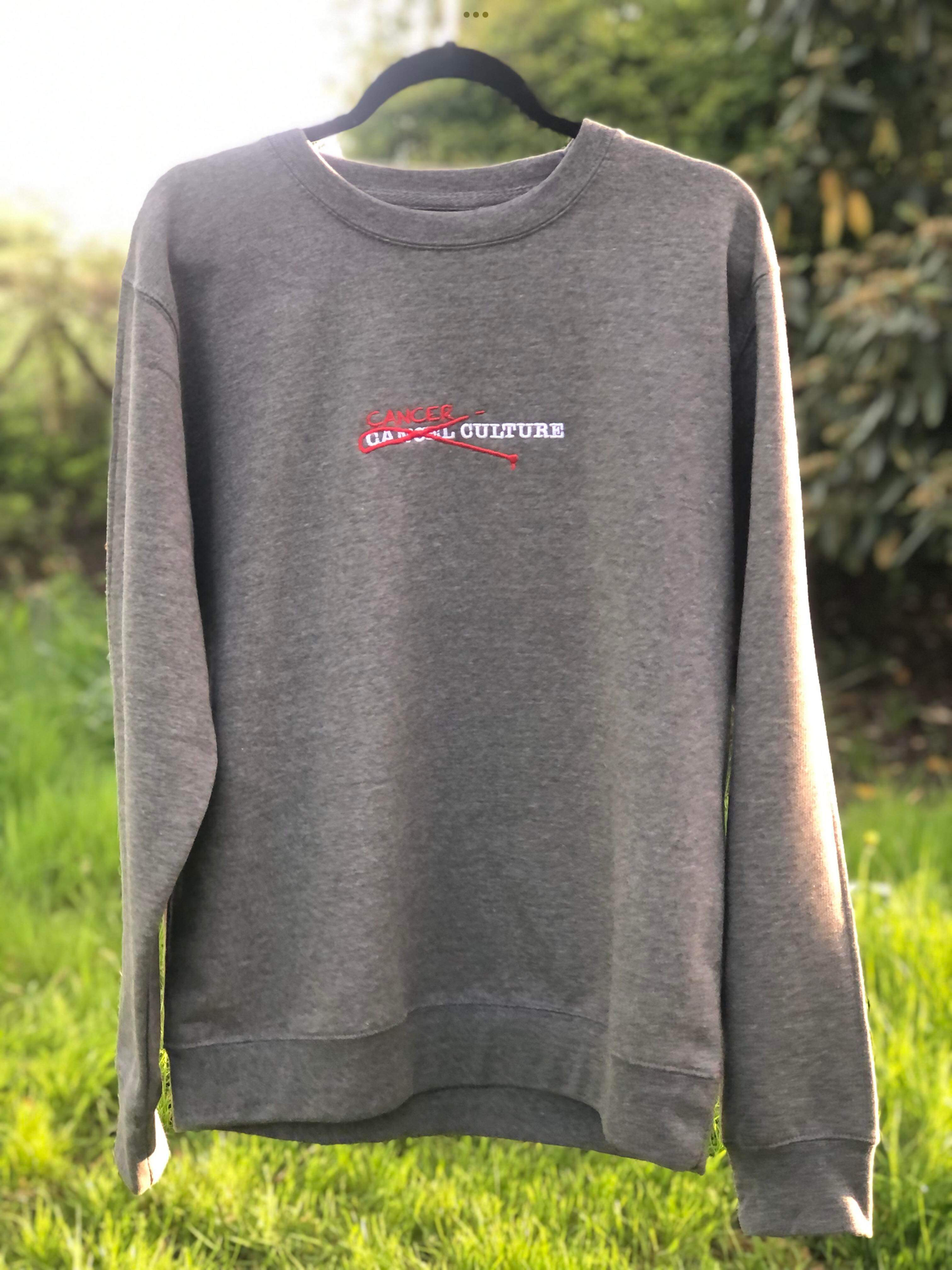 Long Sleeve Sweatshirt. Embroidered logo with inner message